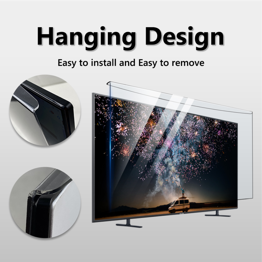 58 Inch TV Screen Protector واقي شاشة تلفزيون 58 بوصة – Anti-Blue Light, Anti-Scratch – حماية للعين للأطفال والحيوانات الأليفة – Easy Install, Clear View