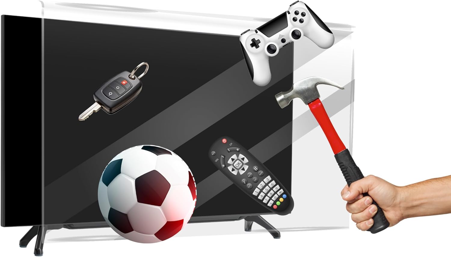 58 Inch TV Screen Protector واقي شاشة تلفزيون 58 بوصة – Anti-Blue Light, Anti-Scratch – حماية للعين للأطفال والحيوانات الأليفة – Easy Install, Clear View